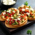 Tomato, Avocado, Goat Cheese Bruschetta